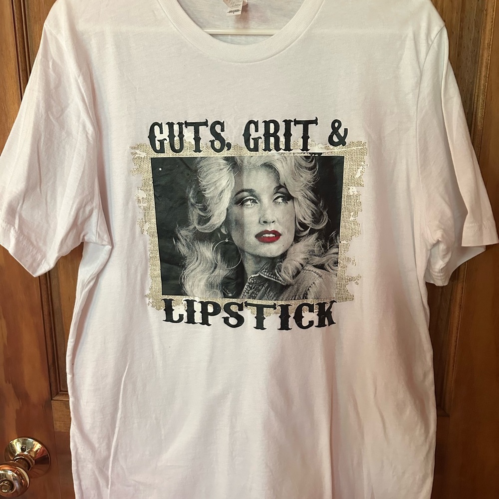 Dolly Parton White T-Shirt size Large